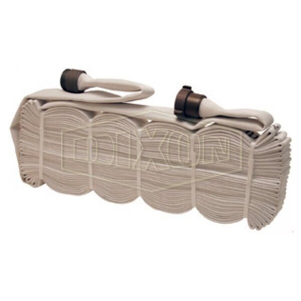 Folded Single Jacket Rack Hose, 1-1/2 in, NST NH, 50 ft L, 225 psi Working, Aluminum
